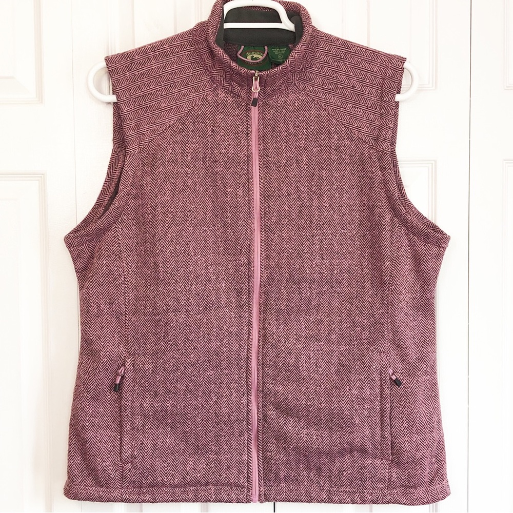 Stillwater Supply Co. XL Pink Herringbone Print Knit Full Zip Vest